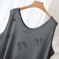 thumbnail image 5 of Asxite Womens Pajamas Solid Sleeveless Crew Neck Rayon Bow Print Nightgown Casual, 5 of 5