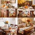 thumbnail image 5 of White Green Pumpkins Fall Table Runner 90 Inches Long - Thanksgiving Floral Rustic Kitchen Dining Burlap Linen Tablerunner for Small/Round/Square/Wedding/Coffee/Dining Table Party Home Décor 13 x 90, 5 of 9
