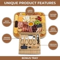 thumbnail image 5 of Charcuterie Board Set – Premium Bamboo Cheese Board with Slide-Out Drawer – Complete Hosting Set for Party Nights & Parties – Perfect Housewarming Gift and Wedding Gift for Couples, 5 of 7