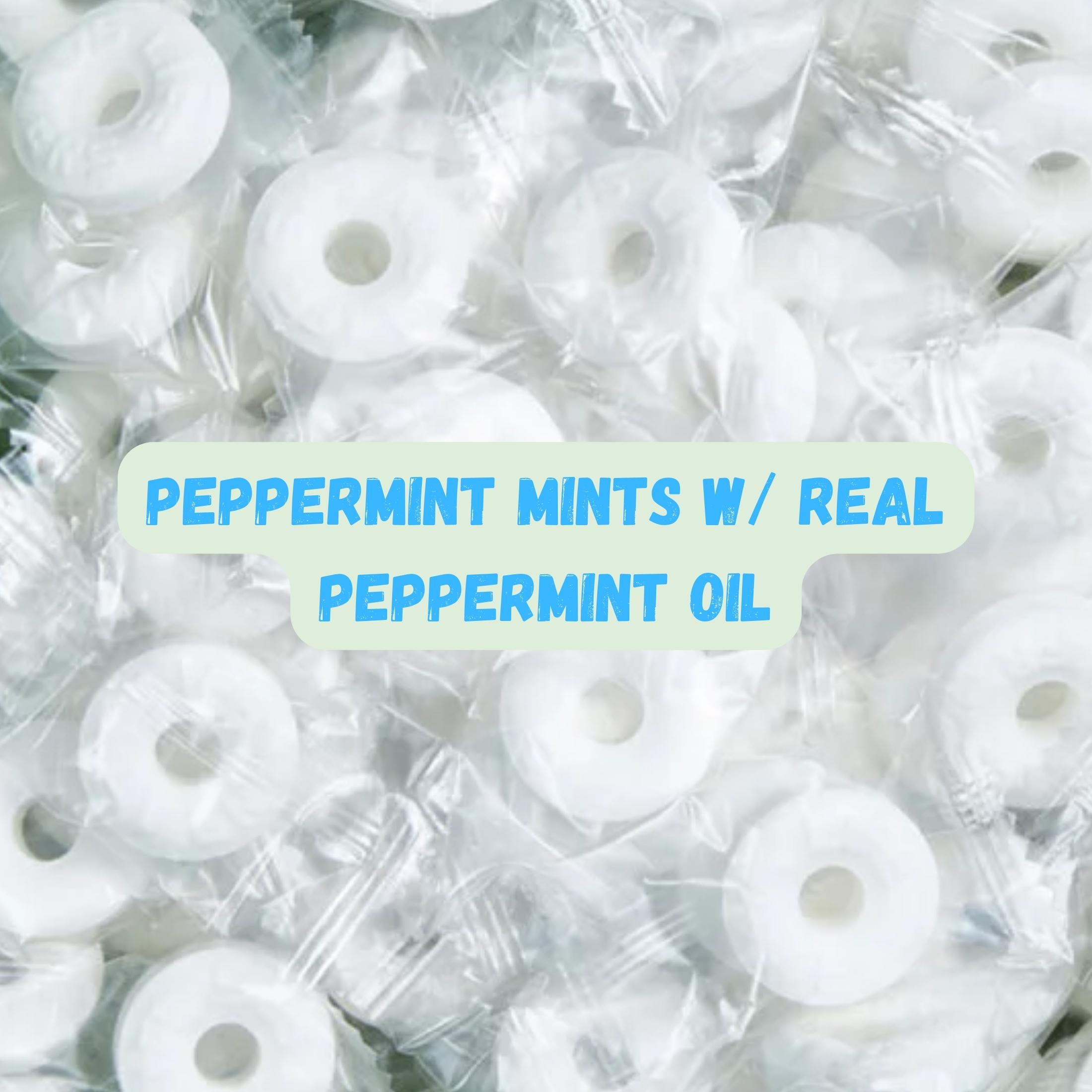 Coastal Bay Hard Candy Peppermint Mint Real Peppermint Oil 6Oz Gift Bag Party Favors Basket Bowl Goodies Stocking Stuffer Sweet Dessert Bars Individually Wrapped Wedding Birthday Parties Pack of 4
