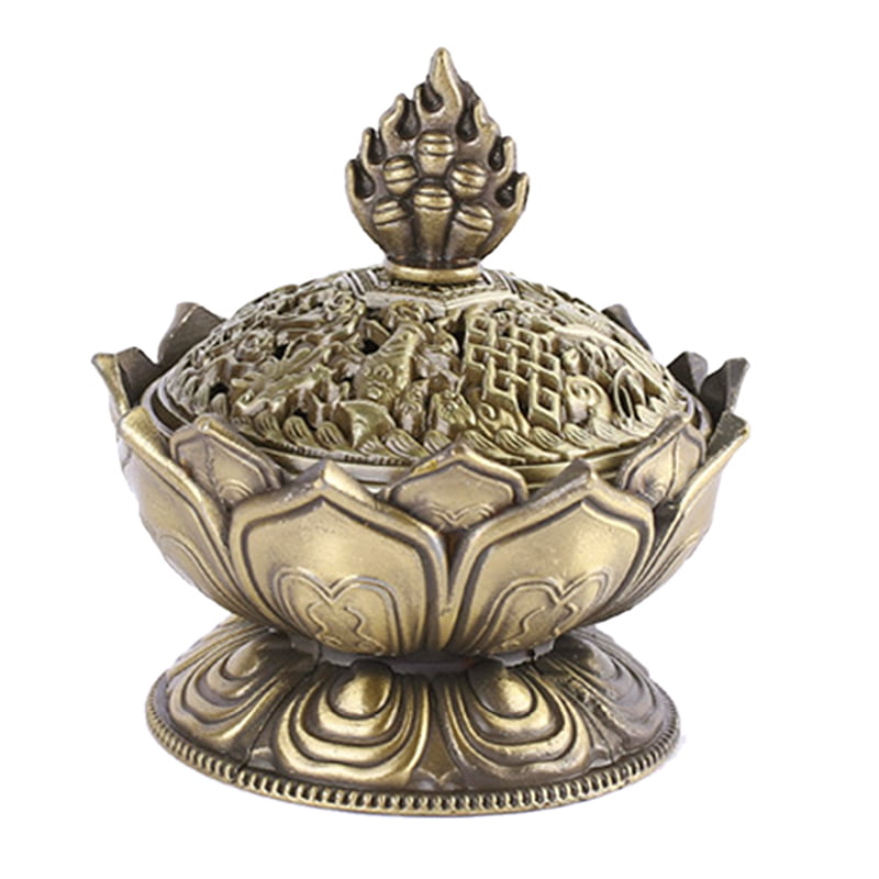 Details about   Lotus Incense Smoke Cone Aroma Burner Holder Stove Backflow Censer Decor Copper 