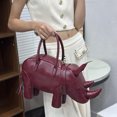 thumbnail image 5 of 3D Rhinoceros Shape Crossbody Purses Leather Shoulder Bag Top Handle Handbags for Womens, 5 of 9