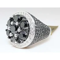 4.00Ct Round Cut Lab Created Black Diamond Men's Pinky Ring in 14k White Gold Plated