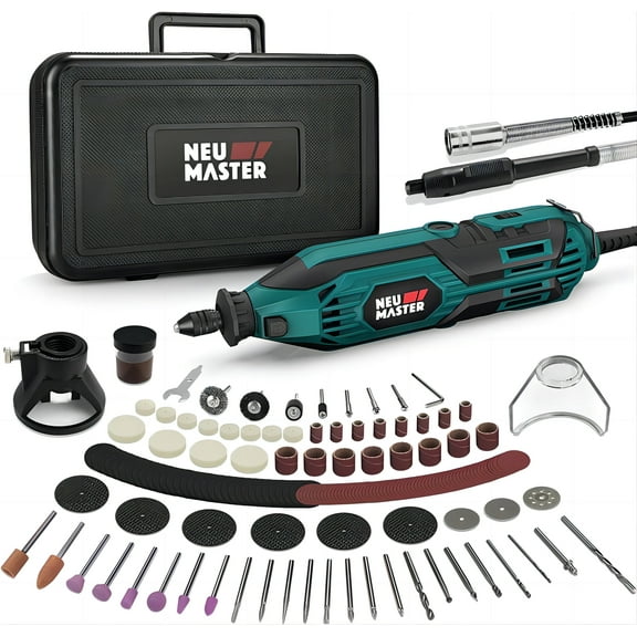 180W Rotary Tool Kit, NEU MASTER Corded Power Rotary Tools with 166 Accessories and 6 Variable Speed, 10000-35000RPM Electric Drill Set for Handmade Crafting Projects and DIY Creations