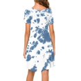 thumbnail image 3 of Mode Femmes Casual Manches Courtes O-Cou Impression Dames en Vrac Mini Robe, 3 of 5