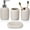 Beige, variant on L'ARL GMVOI Bathroom Accessories Set,4 Pieces Marble Bathroom Vanity Countertop Accessory Set with Bathroom Toothbrush Holder Set,Soap Dispenser,Tumbler,Soap Dish for Bathroom Home Decor