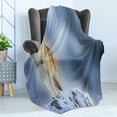 thumbnail image 4 of Wolf Soft Flannel Fleece Blanket, Carnivore Animal in Snow Mountains Blurred Background Alpine Canine Nature Photograph, Cozy Plush for Indoor and Outdoor Use, 50" x 70", Multicolor, by Ambesonne, 4 of 5