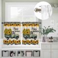 thumbnail image 5 of Kitchen Window Curtains Valance and Tier Set, Farm Truck Sunflower on Burlap Rod Pocket Tier Curtain Valance Set, Happy Summer Blossom Floral Light Filtering Cafe Curtains for Bedroom Living Room, 5 of 9