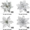 thumbnail image 2 of Dalrosia 24PCS Christmas Poinsettia with Clips Glitter Artificial Flower Winter Party Supplies for Xmas Tree Ornament Wedding Birthday Wreath Decoration, 2 of 6