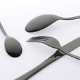 thumbnail image 3 of REGALWOVEN 4 Piece Silverware Set with Serving Utensils, Stainless Steel Flatware, Mirror Polished Cutlery Set for Kitchen Eating Tableware Black 4, 3 of 6