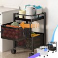 thumbnail image 1 of Sentmoon Savings Bathroom Storage Rack with Hooks Rotating Kitchen Storage Trolley, Multi-Layer Floor Rack for Snacks, Fruits, and Vegetables in Living Room or Pantry Festive Season Discount Offers, 1 of 7