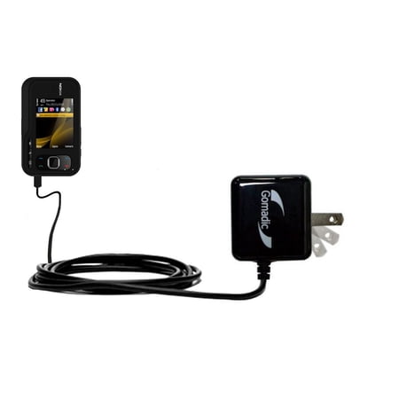 Gomadic Intelligent Compact AC Home Wall Charger suitable for the Nokia Surge - High output power with a convenient, foldable plug design - Uses TipEx