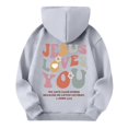 thumbnail image 6 of Grblisyd Cute Christian Graphic Hoodies For Girls Cute JESUS LOVES YOU Graphic Hoodie Kids Jesus Sweatshirt Religious Bible Verse Pullover, 6 of 6