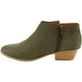 thumbnail image 2 of Soda Mug Natural Suede Western Faux Suede Low Chunky Block Heel Ankle Booties (Khaki Green, 7.5), 2 of 5