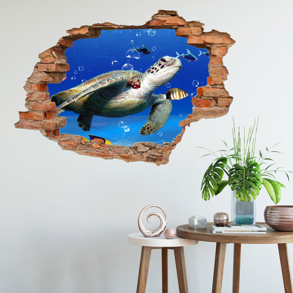 3D Bridge Floor/Wall Sticker Removable Mural Decals Vinyl Art Living-Room Decor 