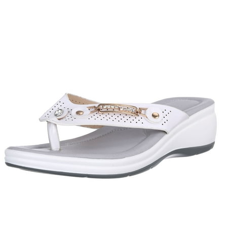 

Youmylove Women Slide Slippers Metal Buckle Beach Summer Slope Heel Casual Sandals Stylish Female Cozy Daily Walking