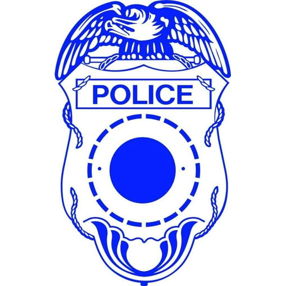 Police Badge 20"X10" - Kids Boys Bed Room - Picture Art - Peel & Stick Vinyl Wall Decal Sticker