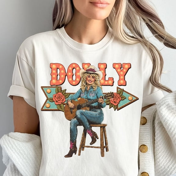 Retro Dolly Shirt Cowgirl Vintage Western T-shirt Sizes S-5XL