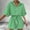*Green, variant on ClodeEU Women's Striped Notch Collar Button Front 3/4 Sleeve Romper with Belt ,Casual Jumpsuit Shorts Black,Women's Plus L