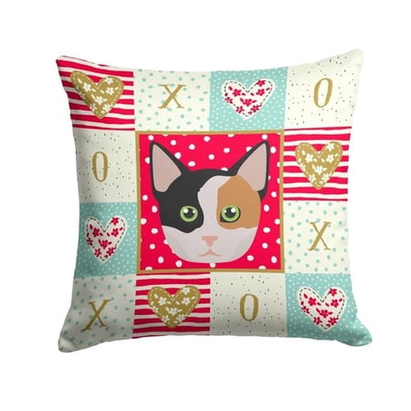 14 x 3 x 14 in. Munchkin Cat Love Fabric Decorative Pillow
