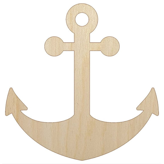 Ship Anchor Nautical Wood Shape Unfinished Piece Cutout Craft DIY Projects - 4.70 Inch Size - 1/8 Inch Thick