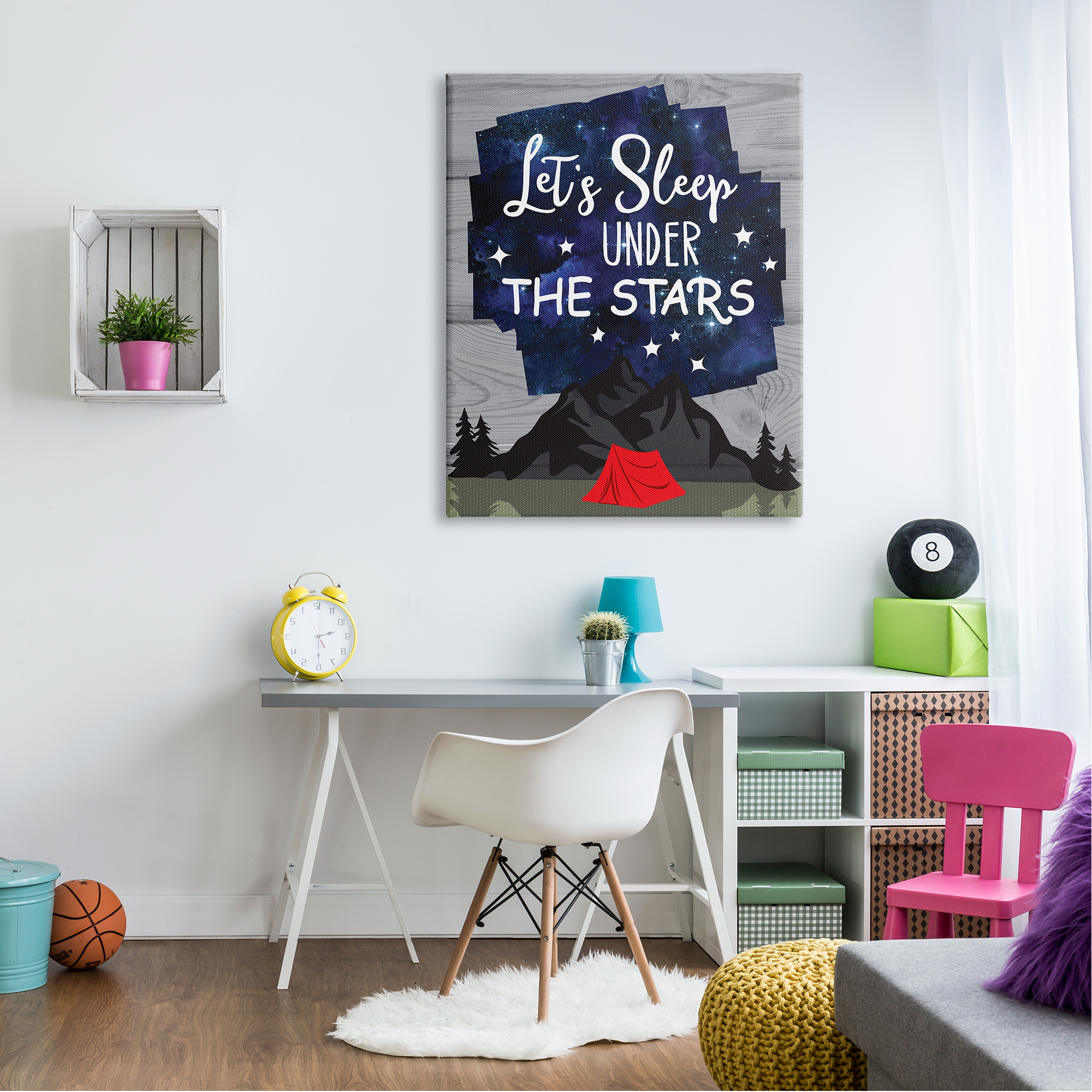 Stupell Industries Sleep Under the Stars Mountain Camping Tent Grain Pattern Canvas Wall Art, 36 x 48, Design by Linda Birtel