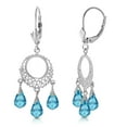 thumbnail image 2 of Galaxy Gold 3.75 CTW 14k Solid White Gold Chandelier Earrings Blue Topaz, 2 of 3