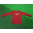 thumbnail image 5 of Old Glory Mens Christmas Joyful Script Snowflake Long Sleeve T Shirt, 5 of 6