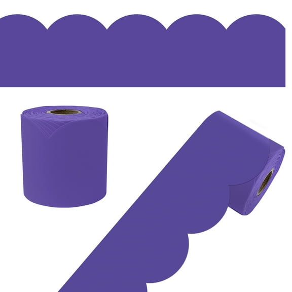 Carson Dellosa 65' Deep Purple Rolled Scalloped Bulletin Board Borders (1 roll)