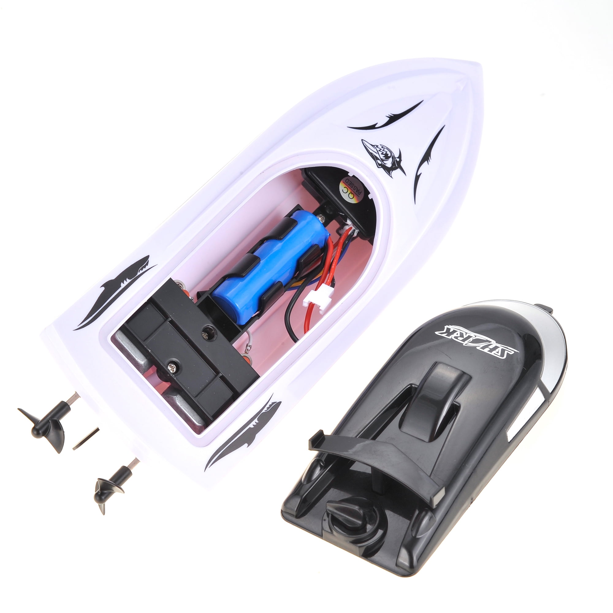 Remote Control Shark Head Boat, 2 in 1 RC Speed Boat for Pools and Lakes, Switch Between Shark Head and Speed Boat, Rechargeable Battery Floating  Shark Prank Gift for Boys & Girls