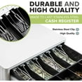 thumbnail image 4 of Mini Cash Register Drawer for Point of Sale (POS) System with Round Edges - Fully Removable 2-Tier 4 Bill 5 Coin Cash, 4 of 5