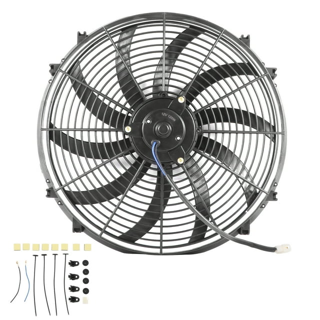 Ventilador eléctrico del aire acondicionado del coche 16 pulgadas 10 cuchillas reemplazo de modificación push-pull para camiones RVs DC 12V