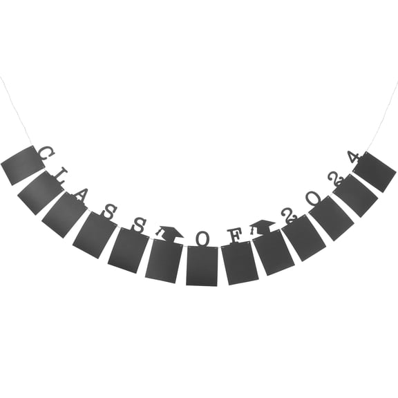 WEUVEB Graduation Class Decoration Graduation Banner Backdrop Black Paper Background for Parents 1 Set