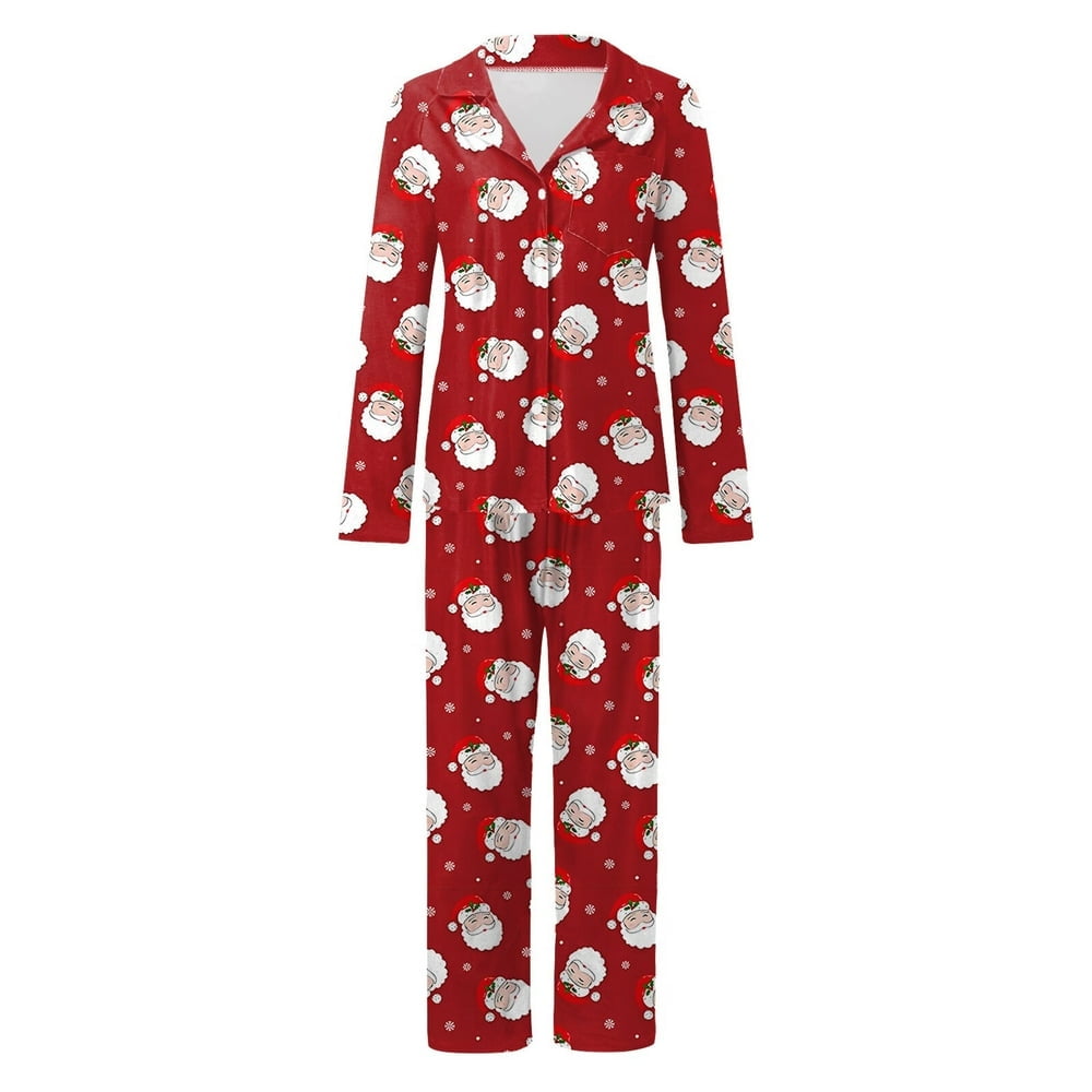 Ensemble de Pyjamas Assortis pour la Famille, 2 Pcs, Haut à Manches Longues et Pantalon pour Enfants