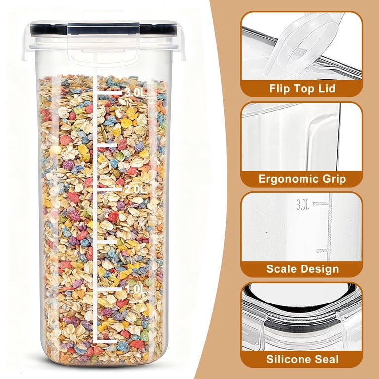 Airtight Cereal Containers Set of 4 with Labels and Marker photo 3
