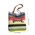 thumbnail image 3 of Ovzne Summer Crochet Embroidered Letter Beach Tote Bag Large Capacity Travel Shoulder Straw Bag, 3 of 6