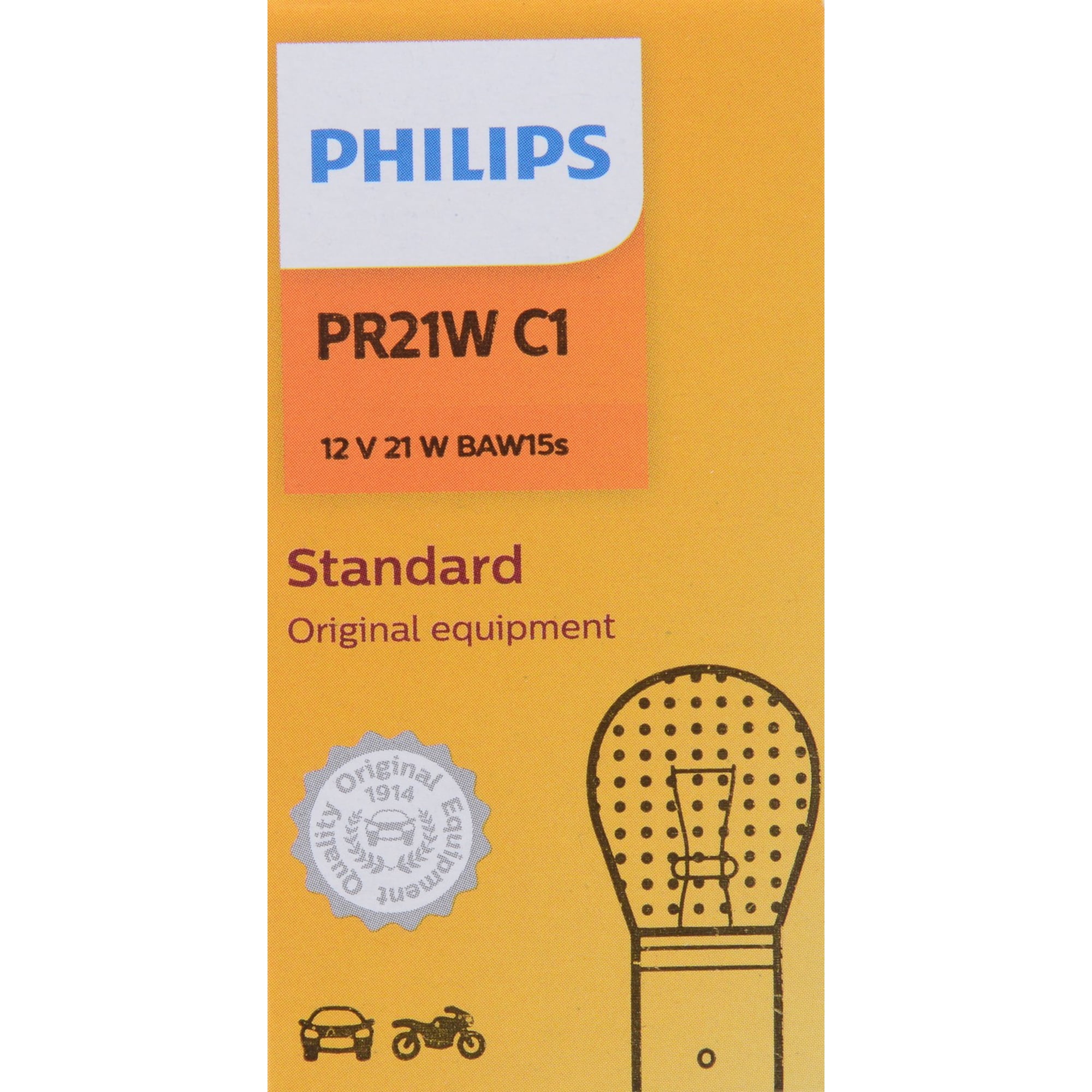 Philips Hipervision Bulb Pr21W, Baw15S, Glass, Always Change In Pairs!