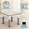 thumbnail image 2 of Historyli Juego de mesa y sillas para niños de 2 a 10 años,escritorio de altura ajustable con 4 asientos,mesa de manualidades,escritorio de grafiti,patas antideslizantes,capacidad máxima de 136 kg, 2 of 7