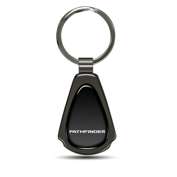 Nissan Pathfinder Black Dome Gunmetal Black Metal Teardrop Key Chain