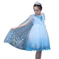 thumbnail image 3 of Elsa Robe pour Filles Enfants à Manches Courtes Robe de Fête à Paillettes Halloween Cosplay Costume de Princesse Robe d'Anniversaire Déguisement, 3 of 6