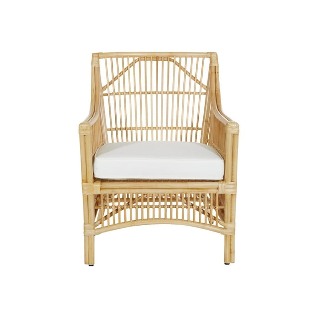 Maui Chair with Cream Cushion and Natural Washed Rattan Frame
