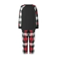thumbnail image 5 of Family Matching Christmas Pajamas Set, Xmas Tree Letter Print Round Neck Long Sleeve Tops Plaid Long Pants for Parents Kids, 5 of 10