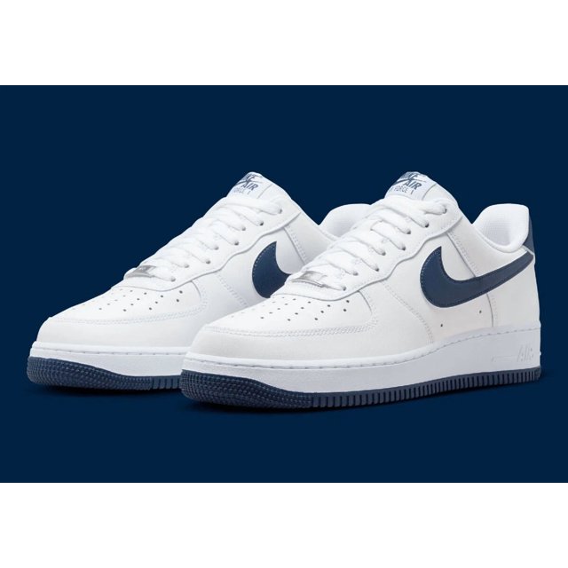 Nike Air Force 1 '07 Men's White Midnight Navy Sports Sneaker FJ4146-104