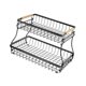 thumbnail image 4 of Cesta de frutas de dos niveles, soporte para almacenar verduras con asas de madera y estructura metálica. Negro, 4 of 9