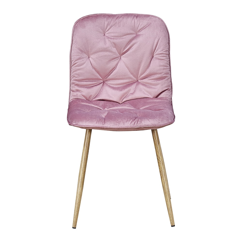 Kepooman Modern Pink Dining Chairs Set of 4, Leisure Chic Velvet Chairs with Metal Legs and Padded Seat&Back, Side Chairs for Makeup/Bedroom/Kitchen/Living Room/Cafe Kepooman Modern Pink Dining Chairs Set of 4, Leisure Chic Velvet Chairs with Metal Legs and Padded Seat&Back, Side Chairs for Makeup/Bedroom/Kitchen/Living Room/Cafe