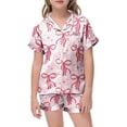 thumbnail image 5 of CAIVO Girls Heart Print Home Soft Sleep O-Neck Long Sleeve T-Shirts Tops And Pants Comfy Night For Kids Toddlers And Children Bedtime Outfit Sets Comfort Clothing Sets, 5 of 5