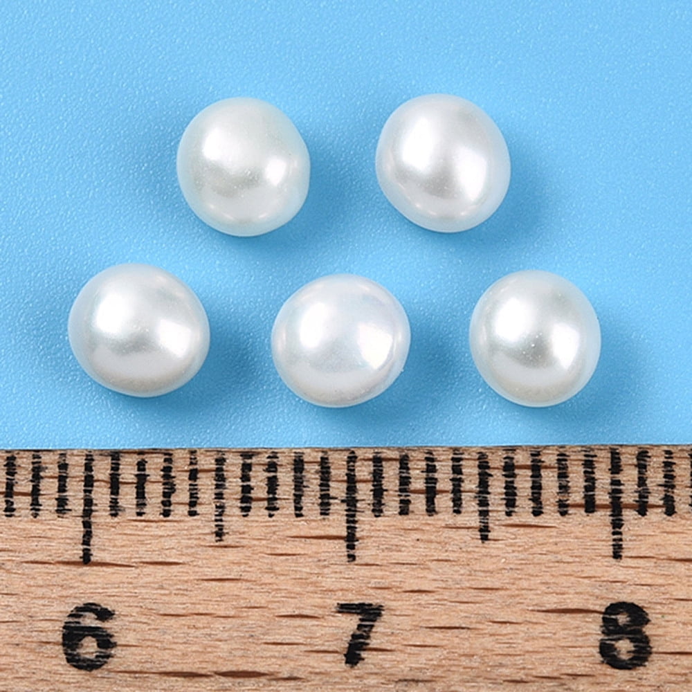 80pairs Grade 3A Natural Cultured Freshwater Pearl Beads Half Drilled Half Round Beads Creamy White 5~5.5x3.5~4mm Hole: 1mm DIY