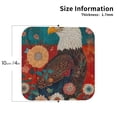 thumbnail image 2 of Pofeuu Sunflower Bald Eagle Print Coasters for Drinks, 4Pack PU Leather Coasters, Bar Drink Coasters for Tabletop Protection, Furniture from Damage-Square, 2 of 6
