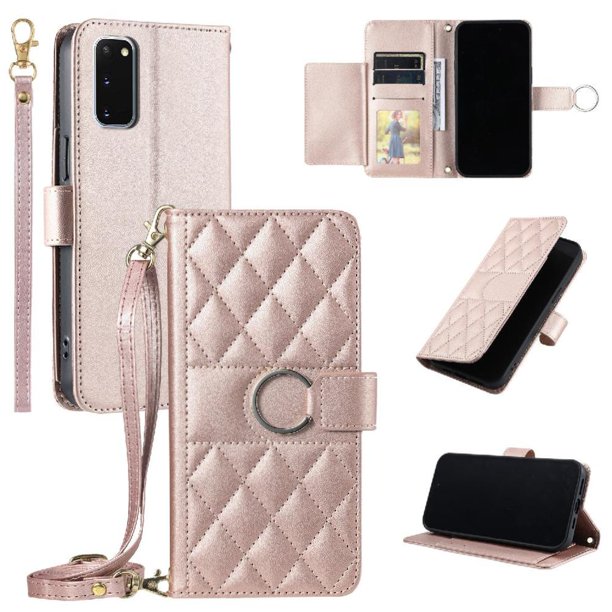 Funda tipo billetera GANGXUN para Samsung Galaxy S20 – Tapa abatible con correa para mujer