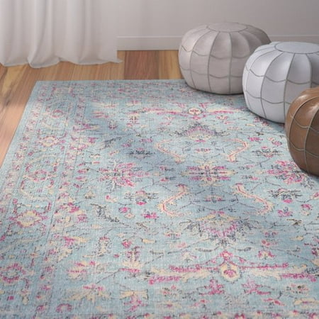 bungalow rose randhir teal pink area rug walmart com